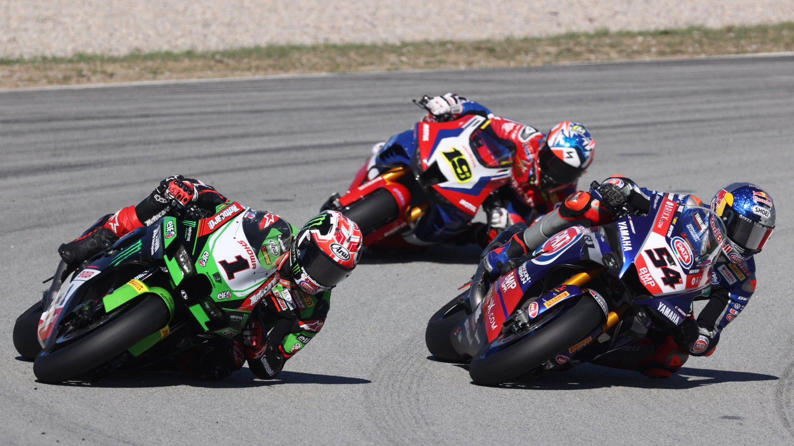 Jonathan Rea, Toprak Razgatlioglu and Alvaro Bautista, Catalunya WorldSBK, Superpole Race19 September 2021