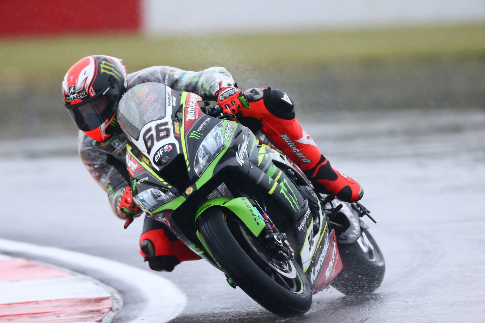 Rea leads soaking wet session