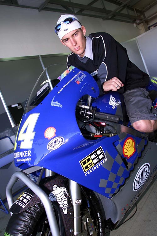 Lucchi leads, as Aprilia's attack on home ground.