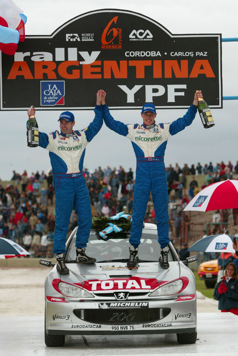 Burns wins for Peugeot, Gronholm excluded.