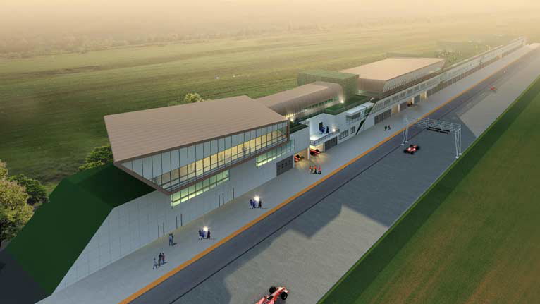 Work begins on Singapore pit building complex.