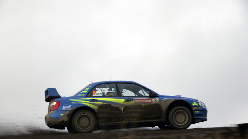 Subaru one-three on Rally GB.