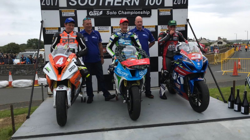 Dean Harrison, Dan Kneen and Michael Dunlop