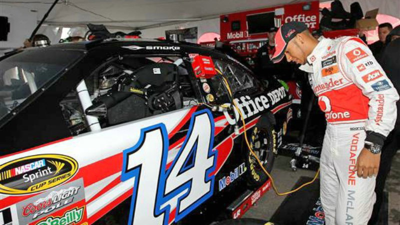 Lewis Hamilton and Tony Stewart swap cars at The Glen
