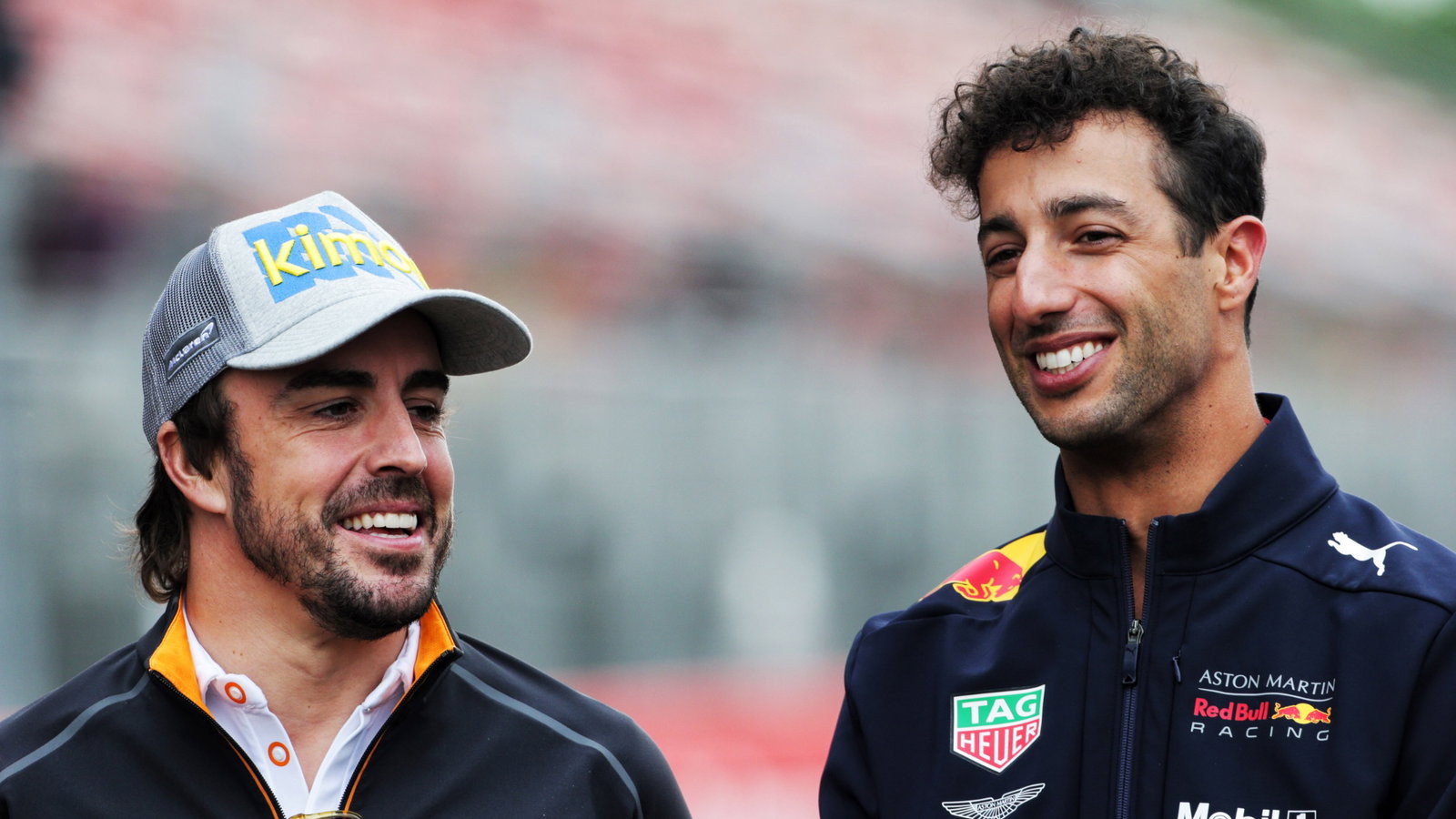 - (L to R): Fernando Alonso (ESP) McLaren and Daniel Ricciardo (AUS) Red Bull