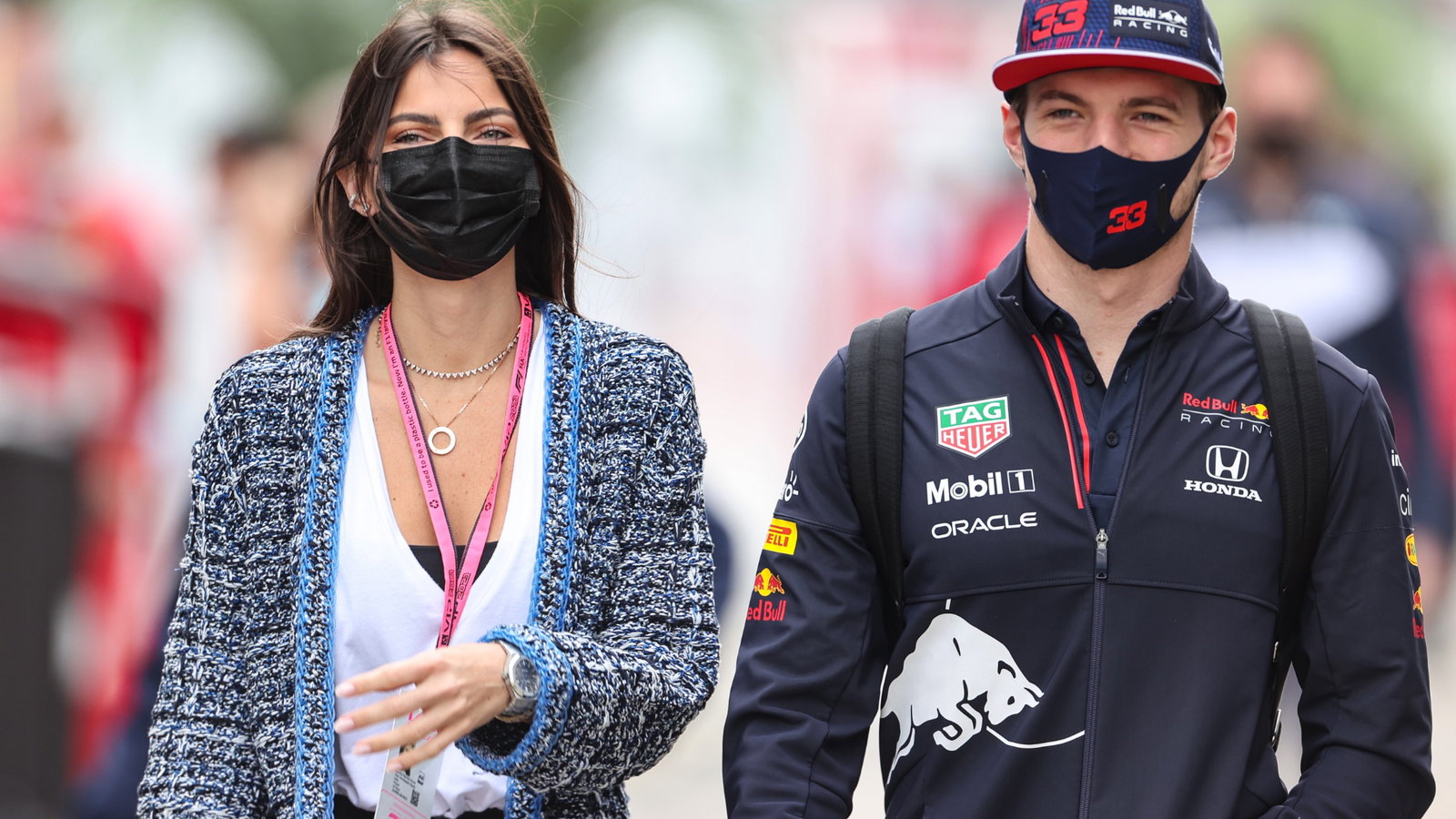 (L to R): Kelly Piquet (BRA) with her boyfriend Max Verstappen (NLD) Red Bull