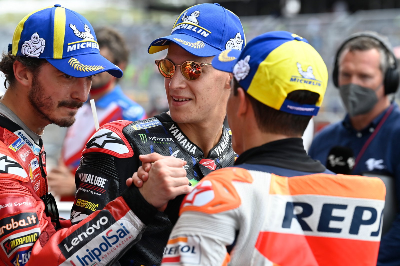 Francesco Bagnaia, Fabio Quartararo, Marc Marquez, MotoGP, Grand Prix Amerika, 2 Oktober
