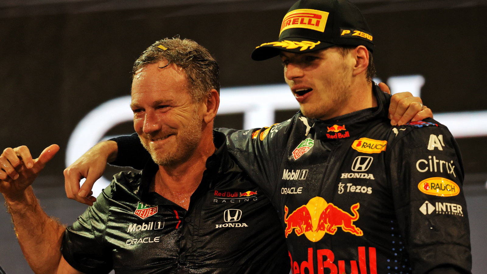 Christian Horner and Max Verstappen