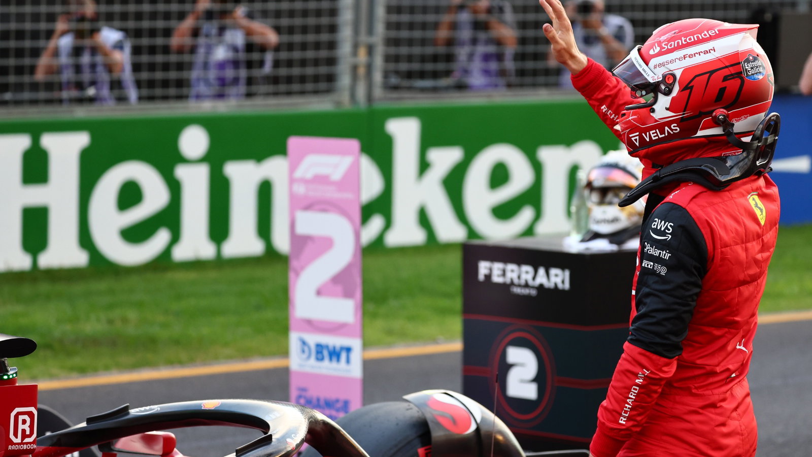 Pole for Charles Leclerc (MON) Ferrari.