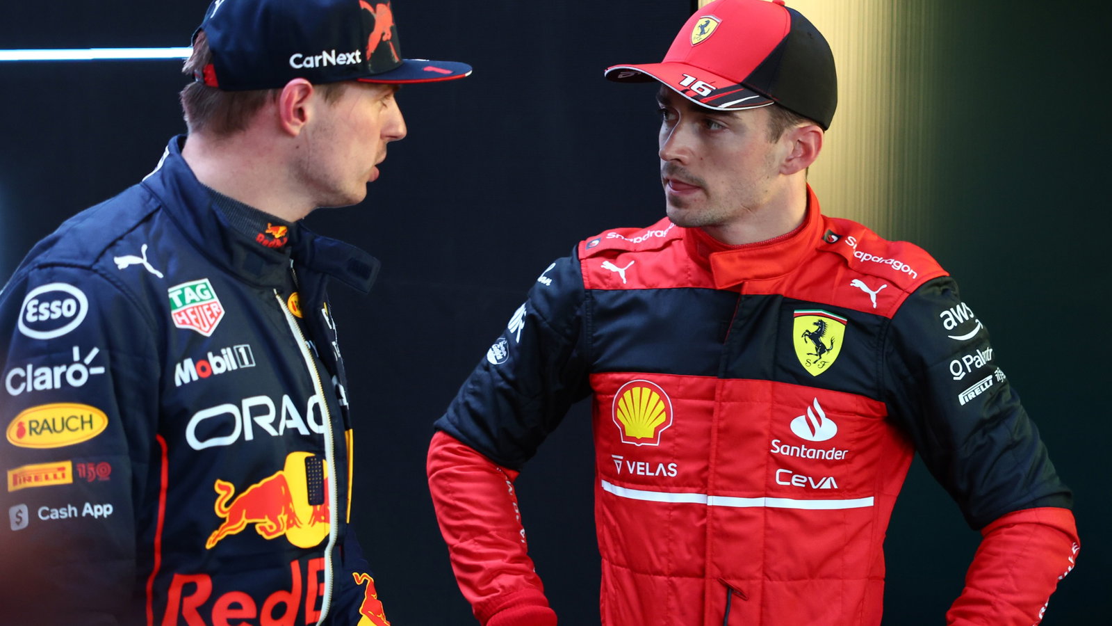 Max Verstappen and Charles Leclerc