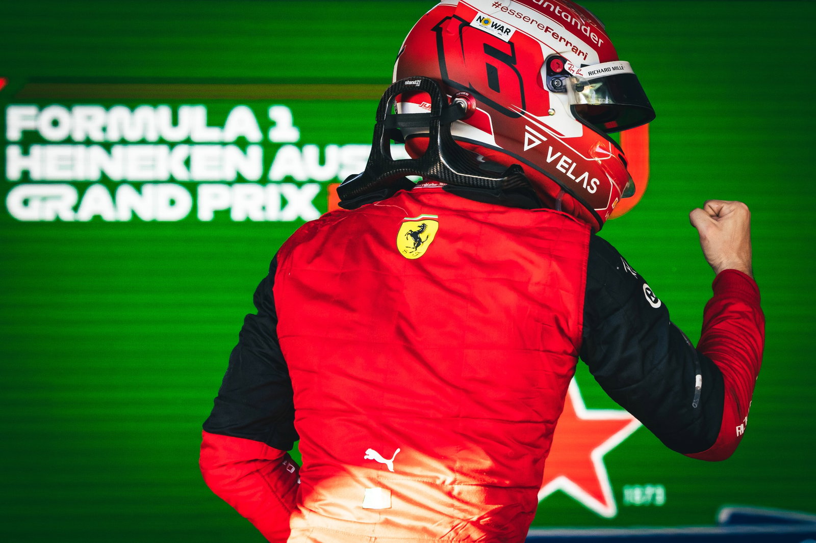 Race winner Charles Leclerc