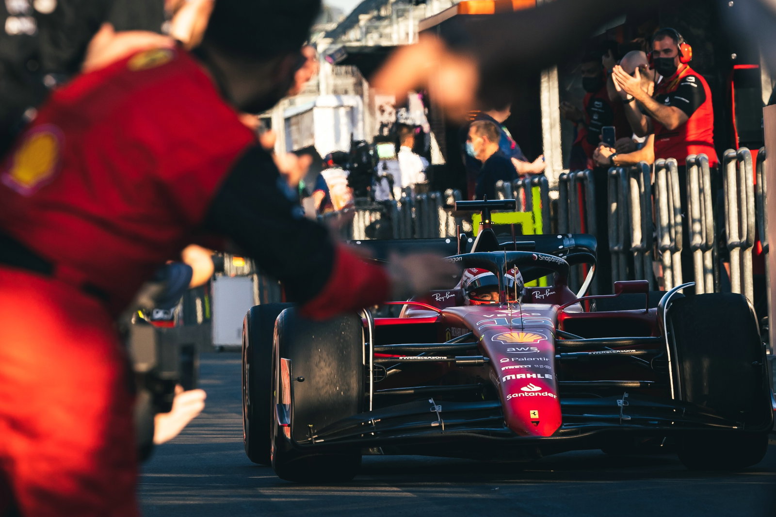 Race winner Charles Leclerc (MON) Ferrari F1-75 in parc ferme. Formula 1 World Championship, Rd 3, Australian Grand Prix,