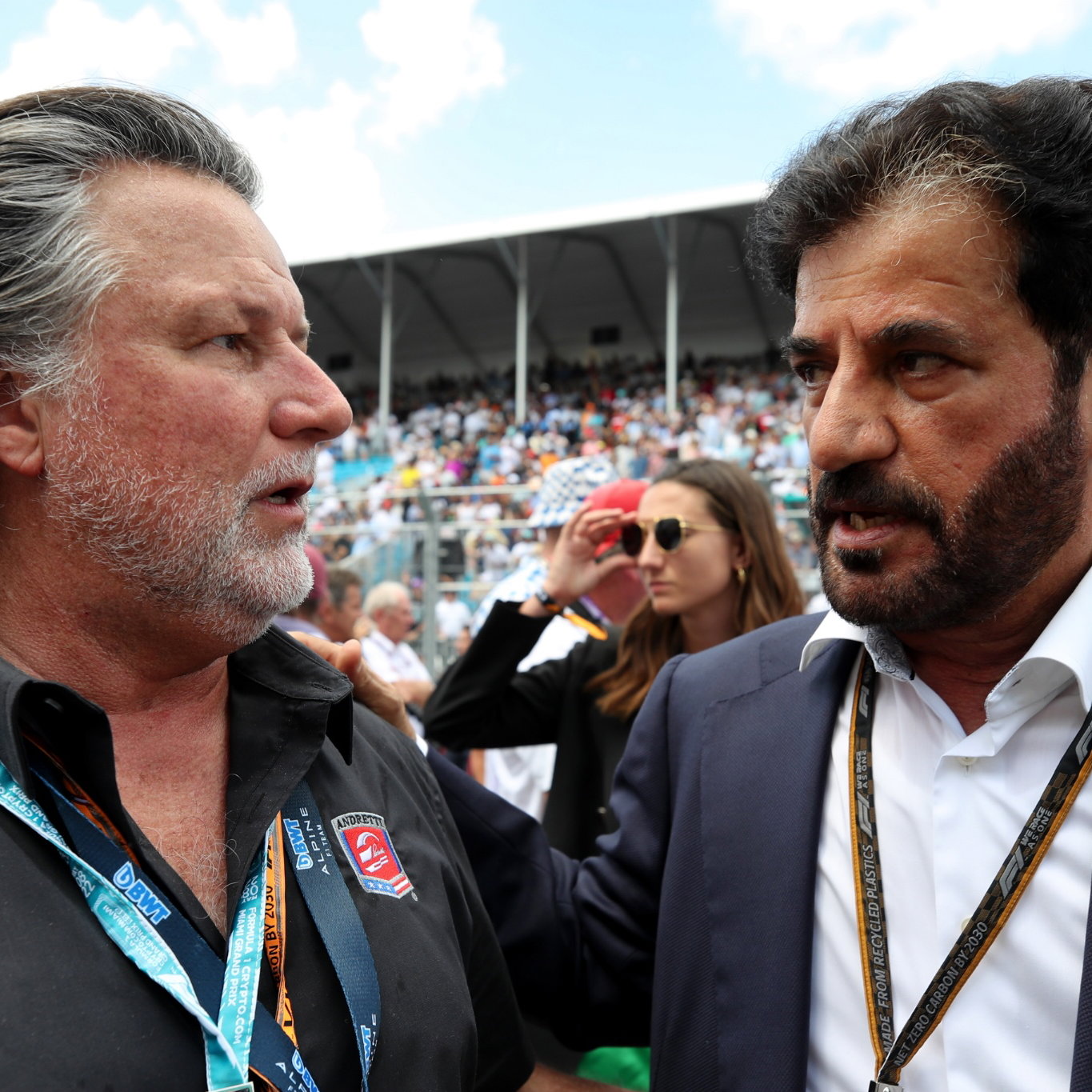 (L to R): Michael Andretti (USA) with