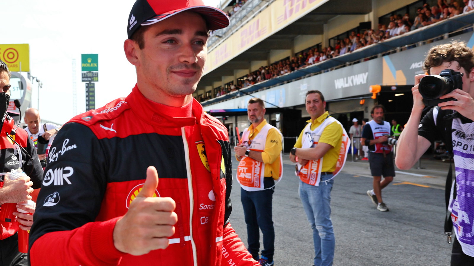 Charles Leclerc (MON) Ferrari celebrates his pole position in qualifying parc ferme. Formula 1 World Championship, Rd 6,