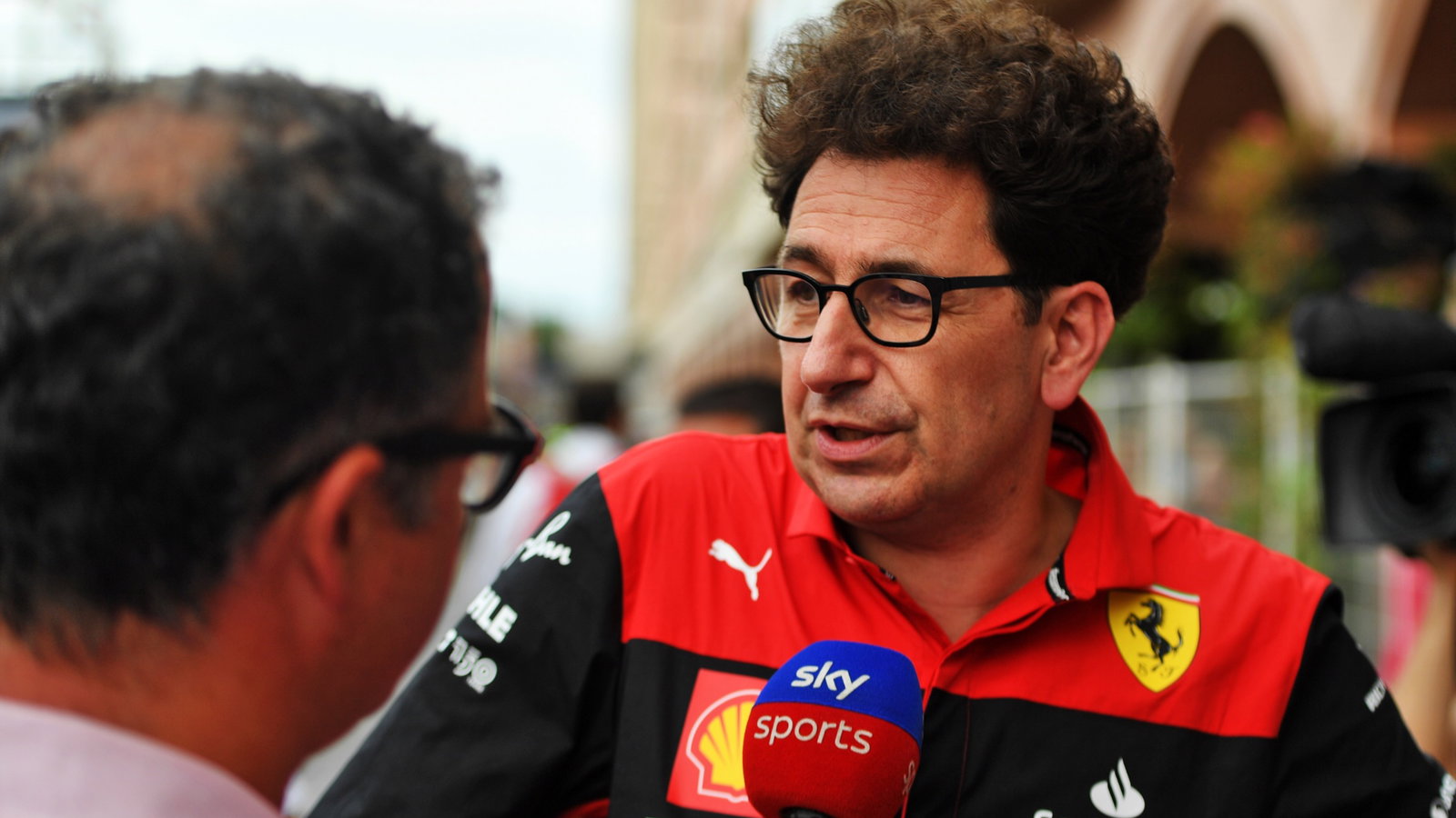 Mattia Binotto (ITA) Ferrari Team Principal with Ted Kravitz (GBR) Sky Sports Pitlane Reporter after the race. Formula 1