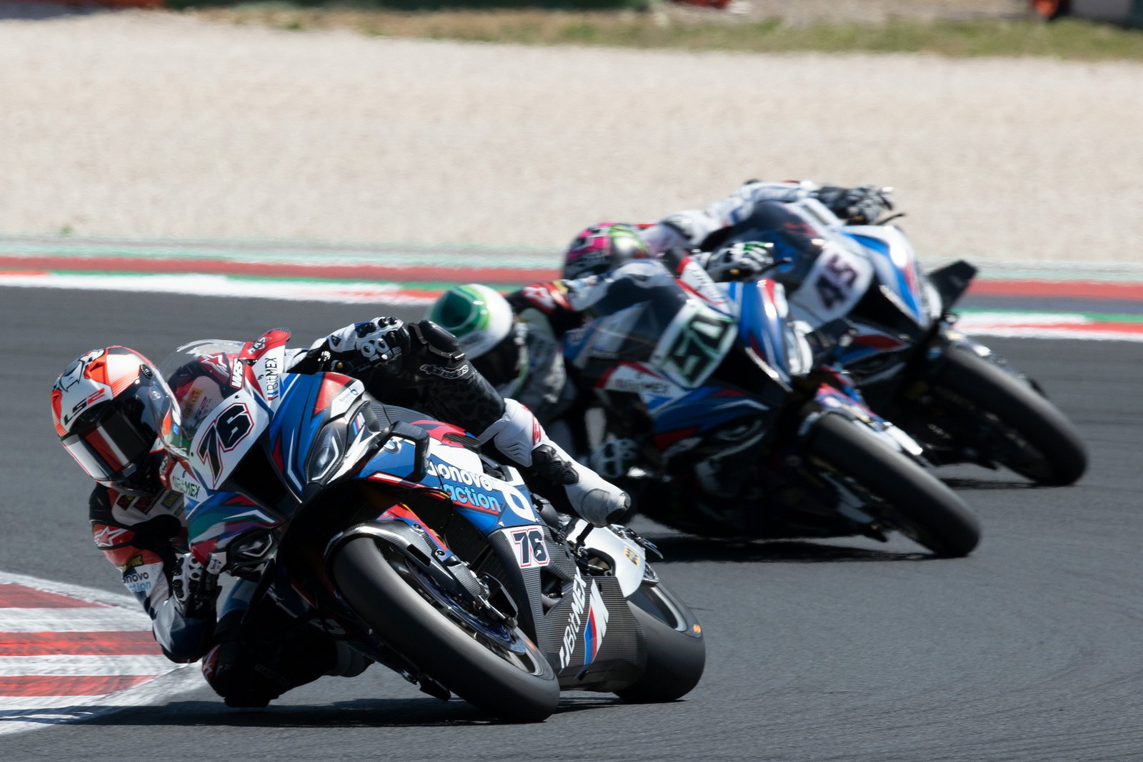 Loris Baz, Eugene Laverty and Scott Redding, Misano WorldSBK race2, 12 June
