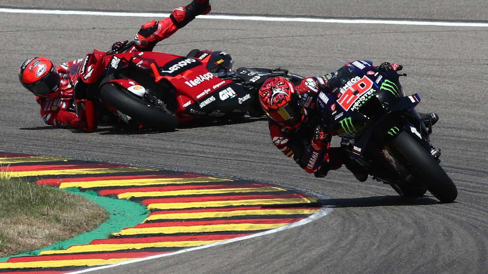 Francesco Bagnaia crash, German MotoGP race, 19 June