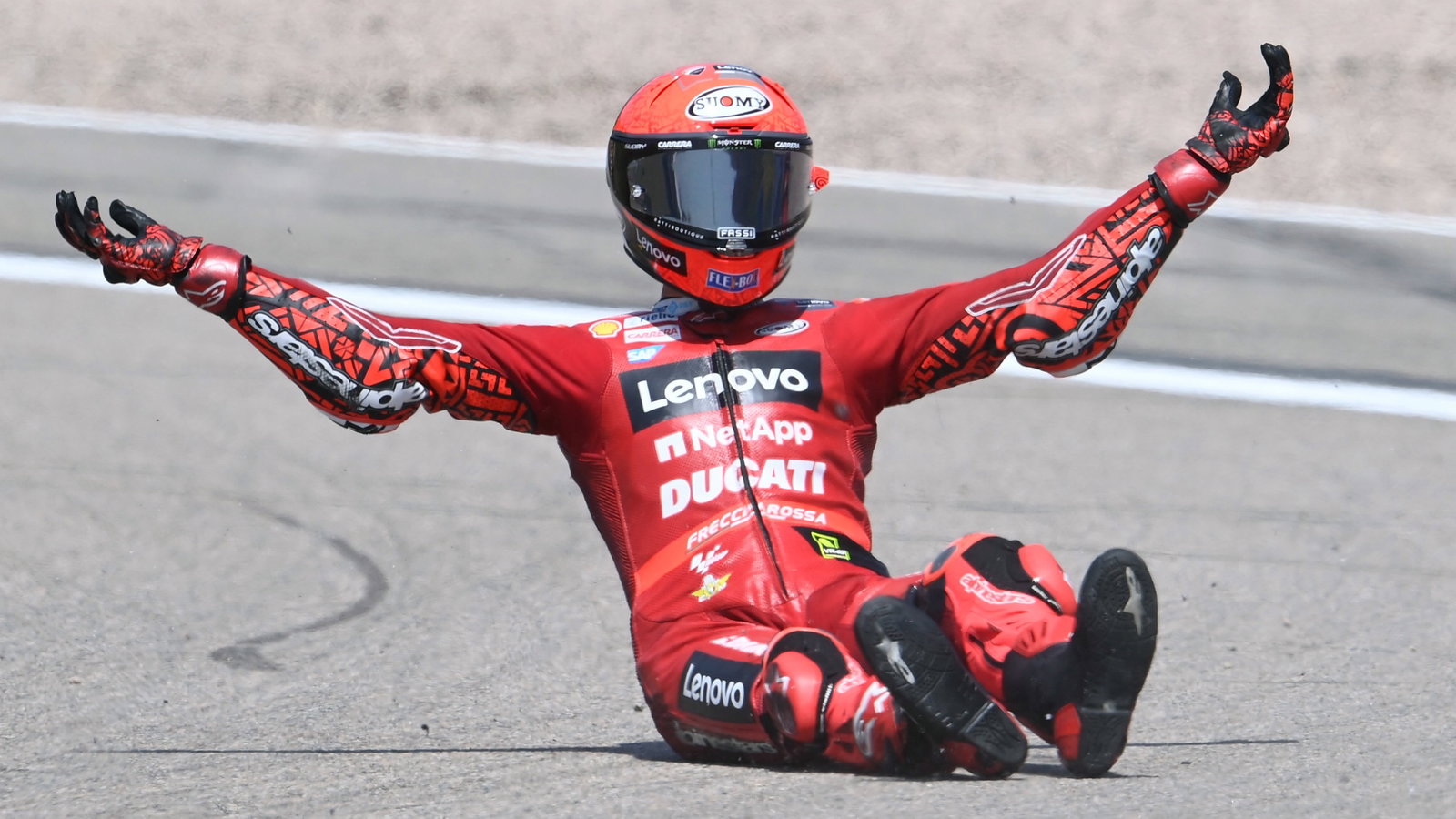 Francesco Bagnaia crash, German MotoGP race, 19 June