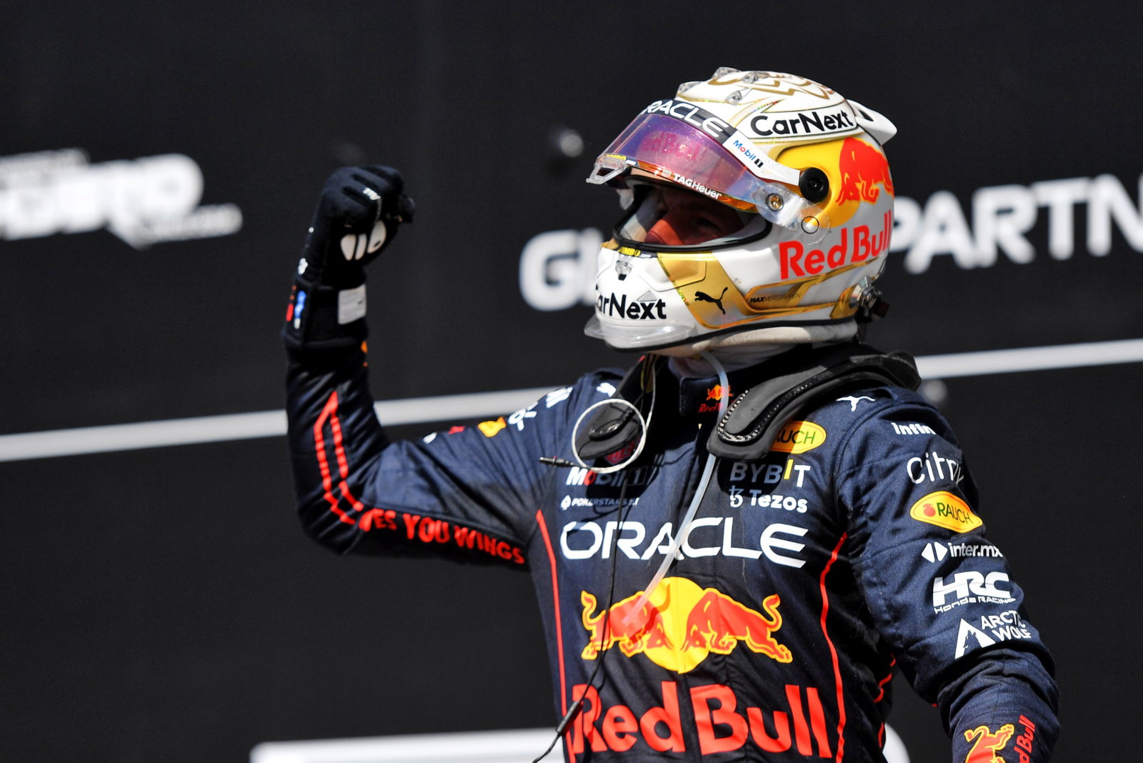 Race winner Max Verstappen (NLD) Red Bull Racing celebrates in parc ferme. Formula 1 World Championship, Rd 9, Canadian