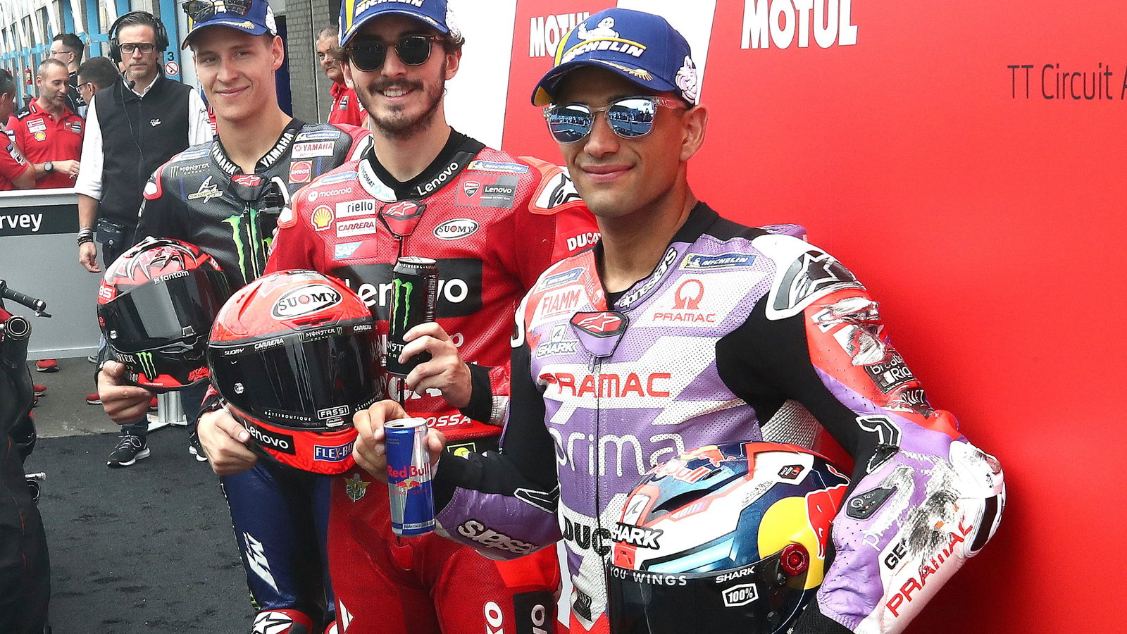 Fabio Quartararo, Francesco Bagnaia, Jorge Martin, Assen MotoGP