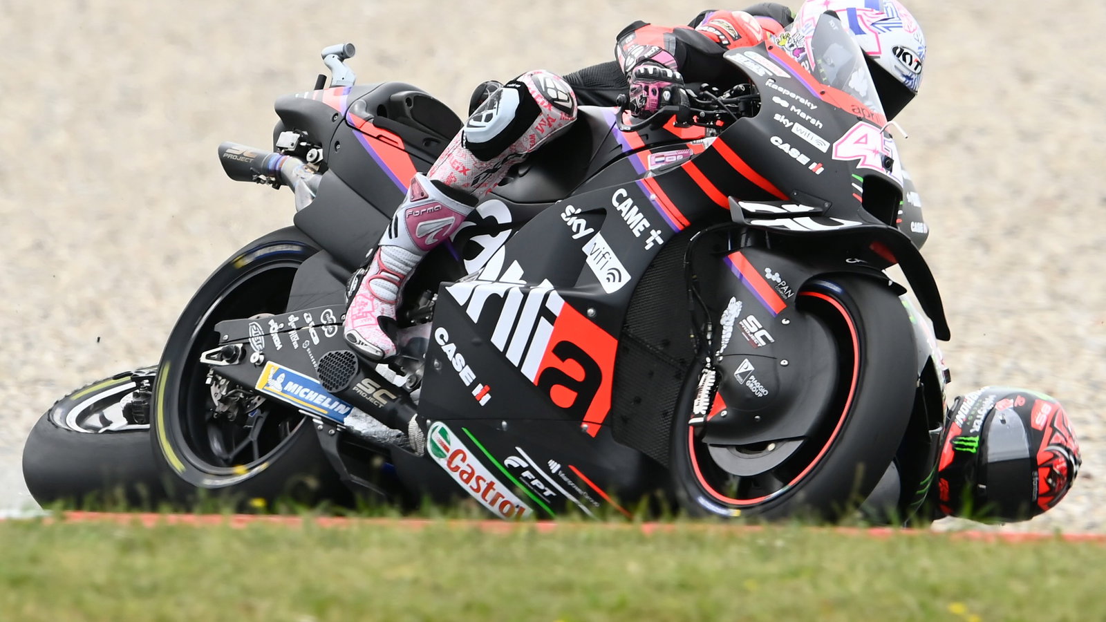 Aleix Espargaro, Fabio Quartararo crash, Dutch MotoGP race, 26 June