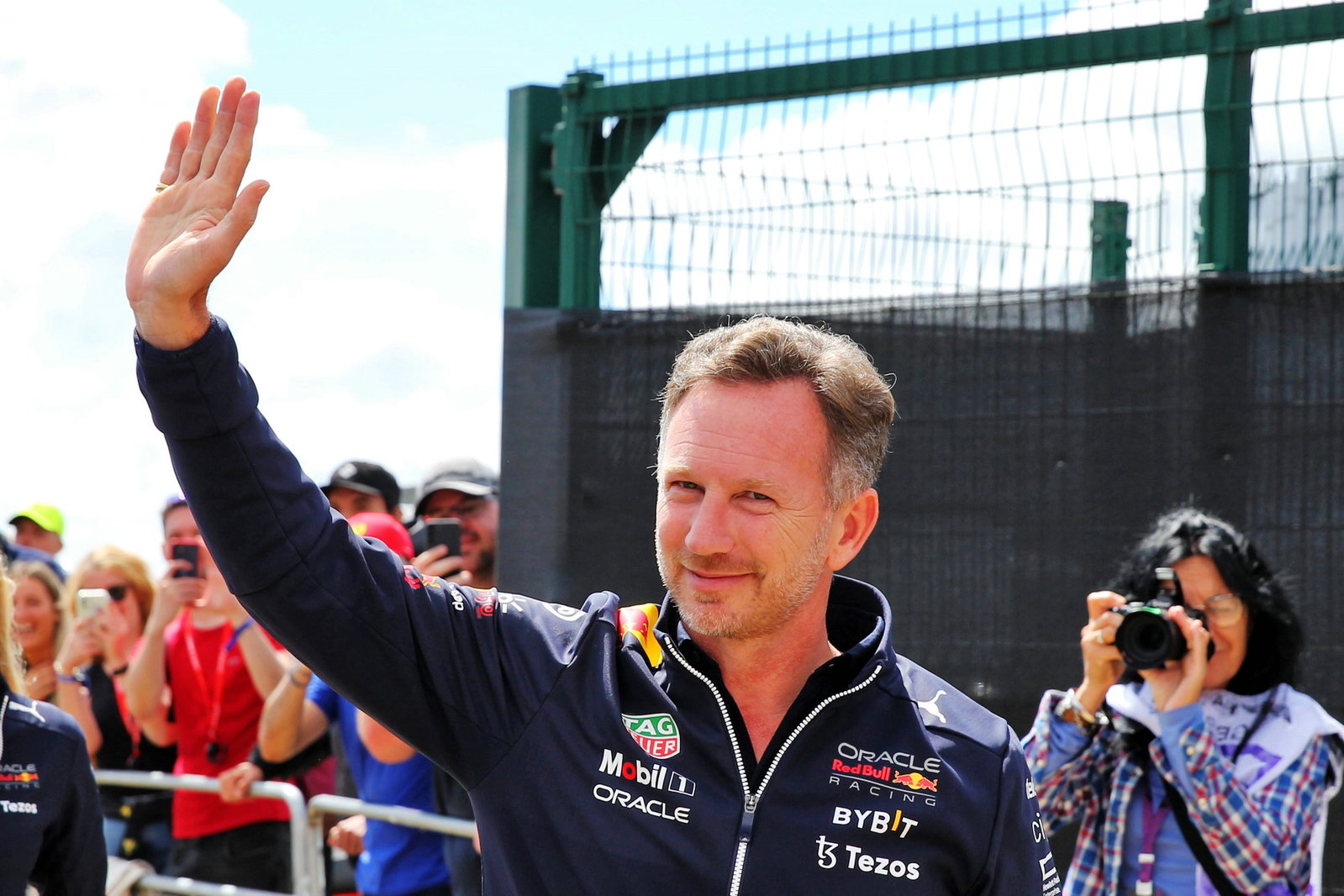 Christian Horner (GBR) Red Bull Racing Team Principal with fans. Formula 1 World Championship, Rd 10, British Grand Prix,