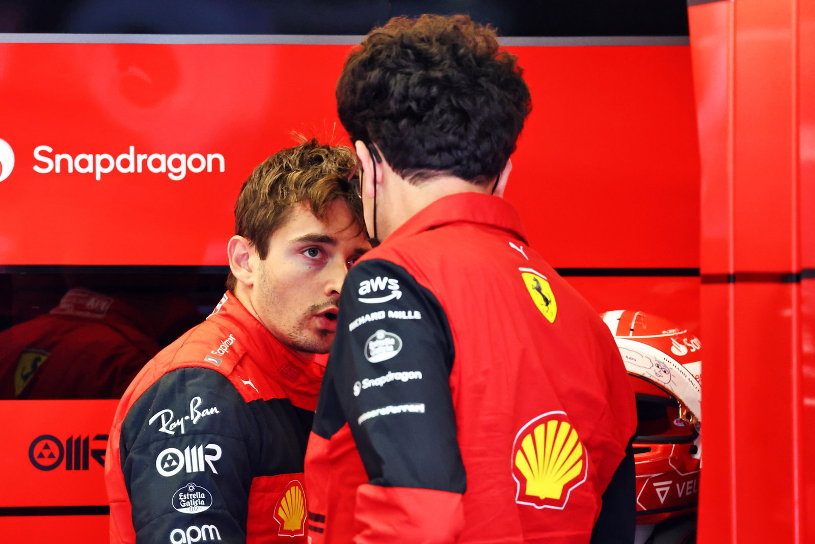 (L to R): Charles Leclerc (MON) 