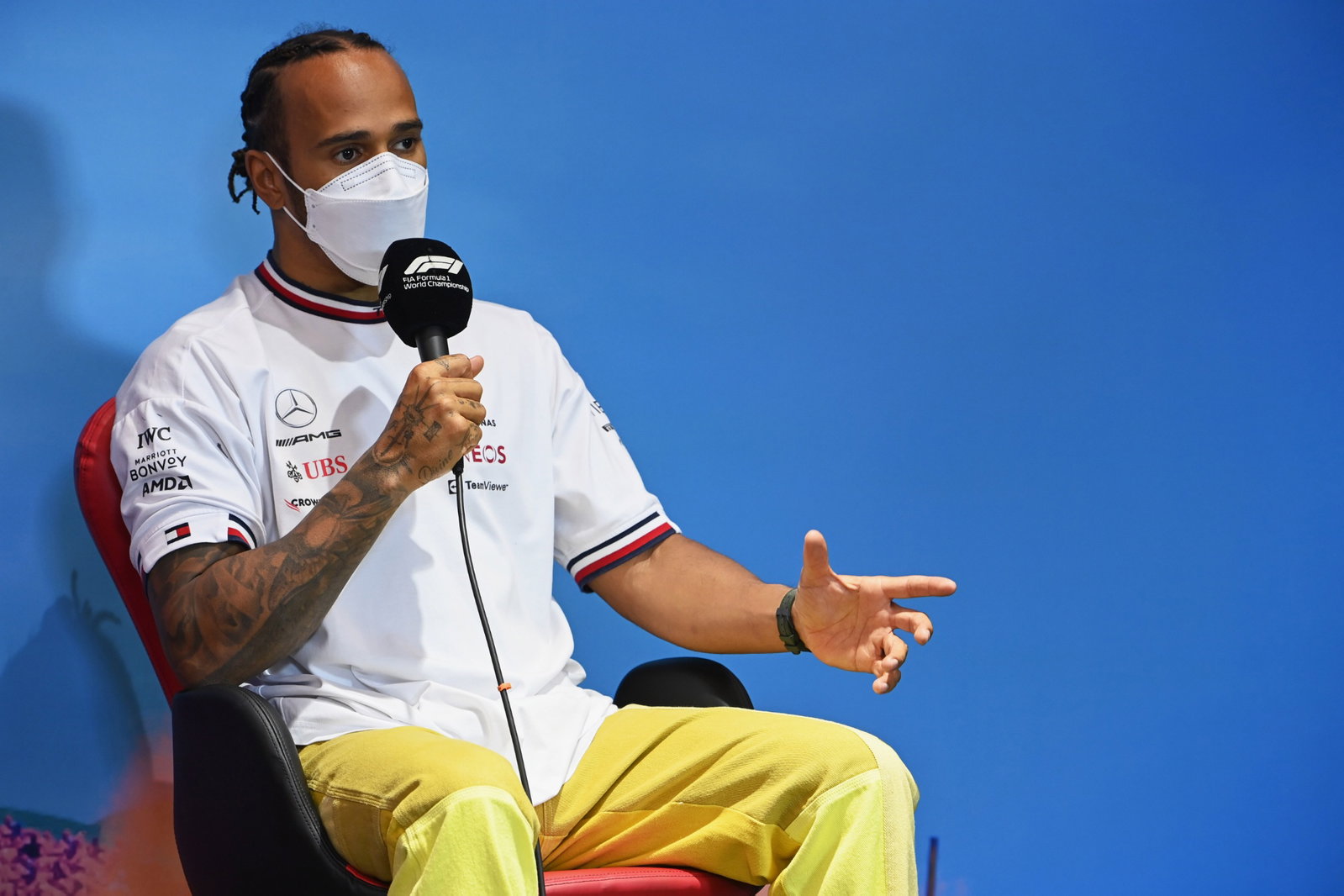 Lewis Hamilton (GBR) Mercedes AMG F1 in the post race FIA Press Conference. Formula 1 World Championship, Rd 11, Austrian