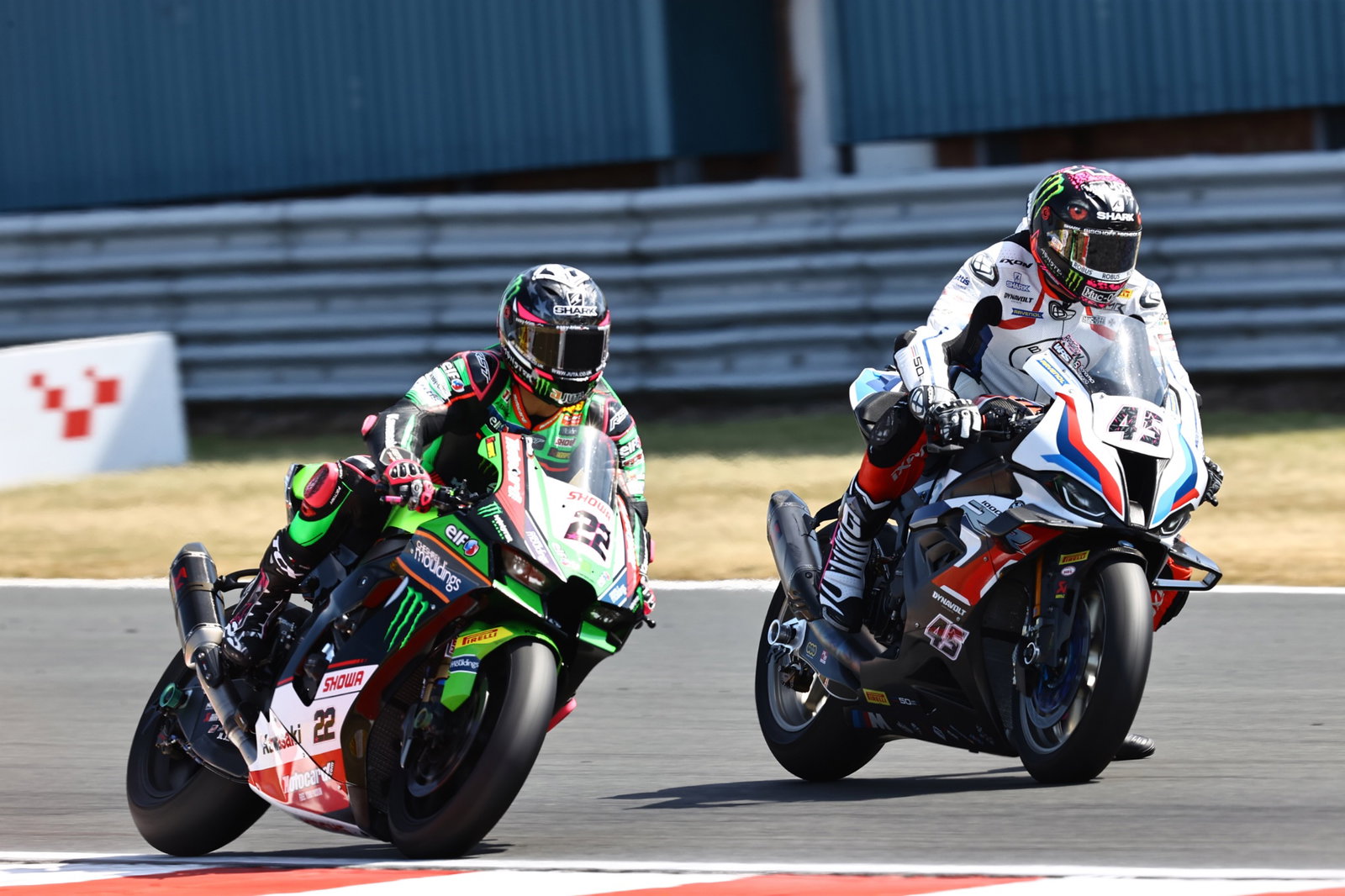 Scott Redding and Alex Lowes, Donington Park WorldSBK race1, 16 July