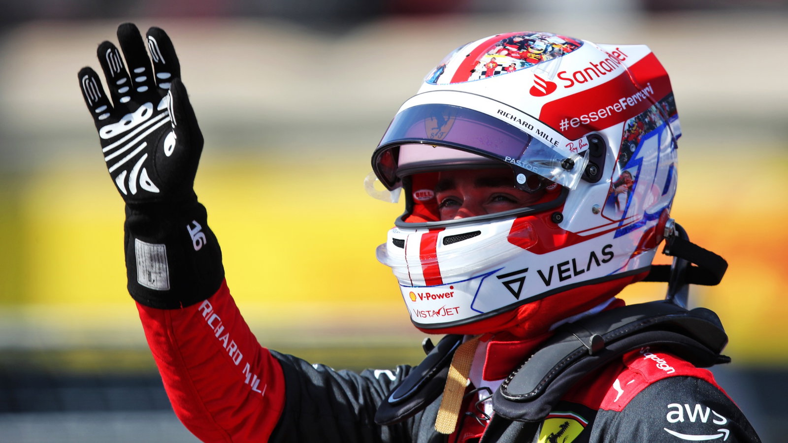 Charles Leclerc (MON) Ferrari celebrates his pole position in qualifying parc ferme. Formula 1 World Championship, Rd 12,