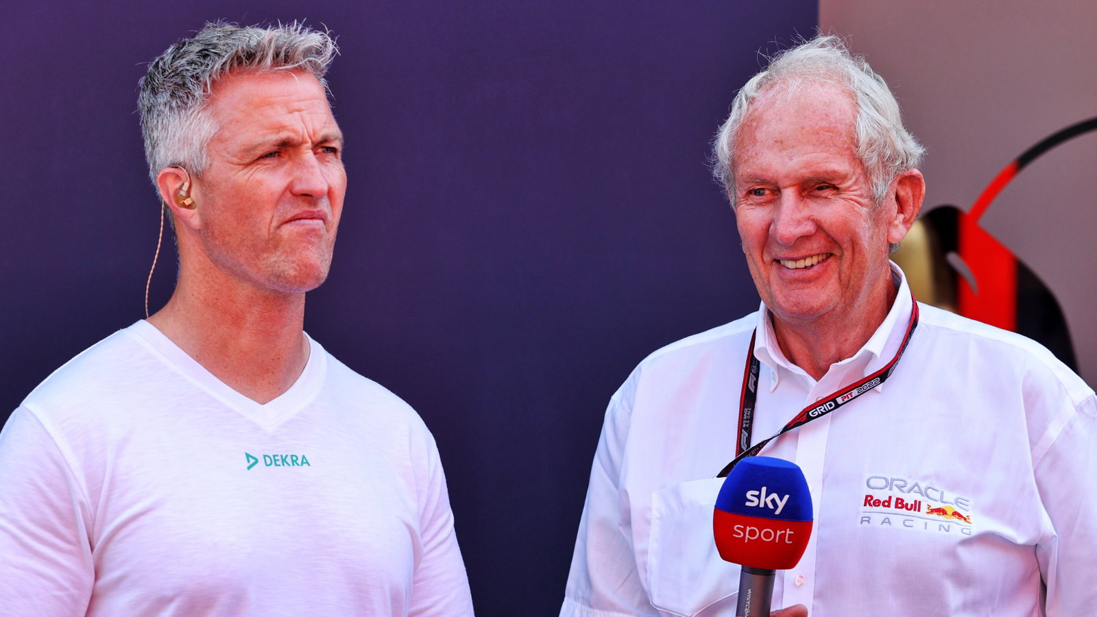 (L to R): Ralf Schumacher (GER) with Dr Helmut Marko (AUT) Red Bull Motorsport Consultant. Formula 1 World Championship,
