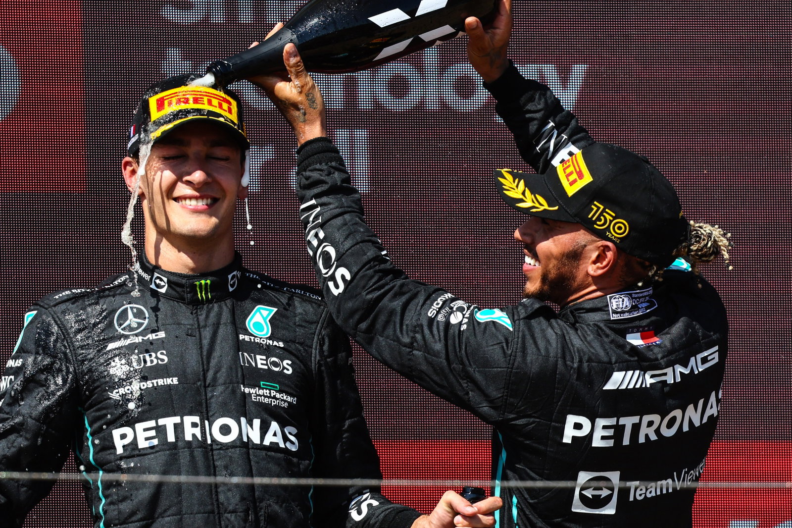 George Russell (GBR), Mercedes AMG F1 and Lewis Hamilton (GBR), Mercedes AMG F1 Formula 1 World Championship, Rd 12,
