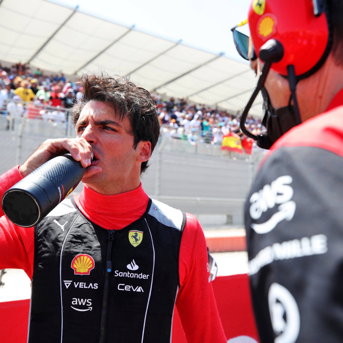 Carlos Sainz Jr (ESP) Ferrari on the grid. Formula 1 World Championship, Rd 12, French Grand Prix, Paul Ricard, France,