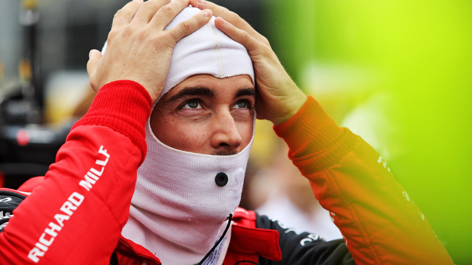 Charles Leclerc (MON) Ferrari on the grid.