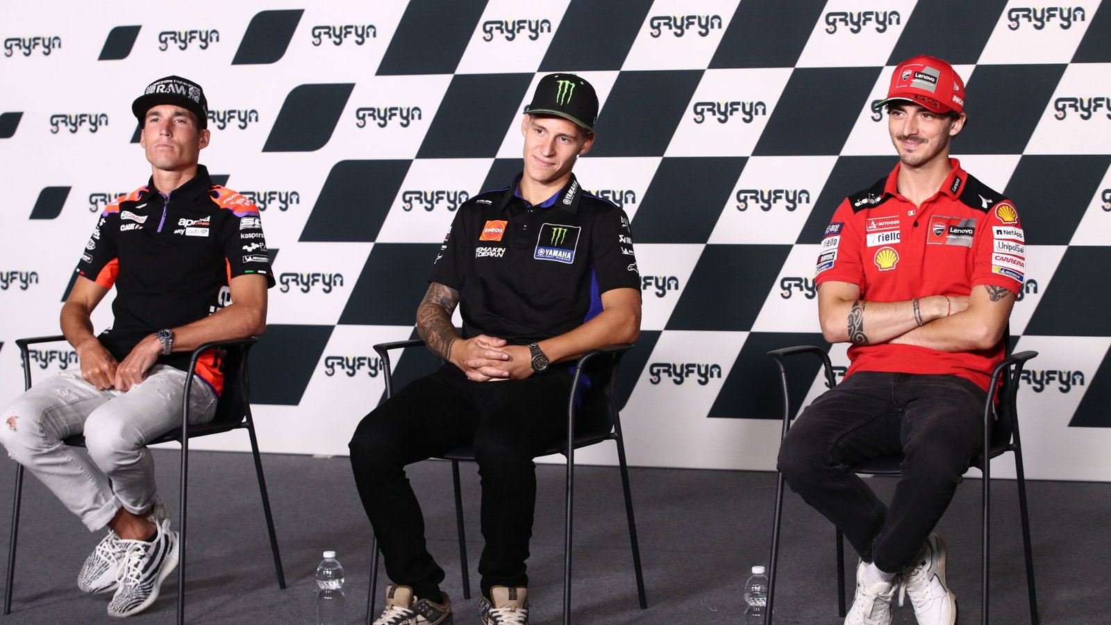 Aleix Espargaro Fabio Quartararo Francesco Bagnaia , San Marino MotoGP. 1 September