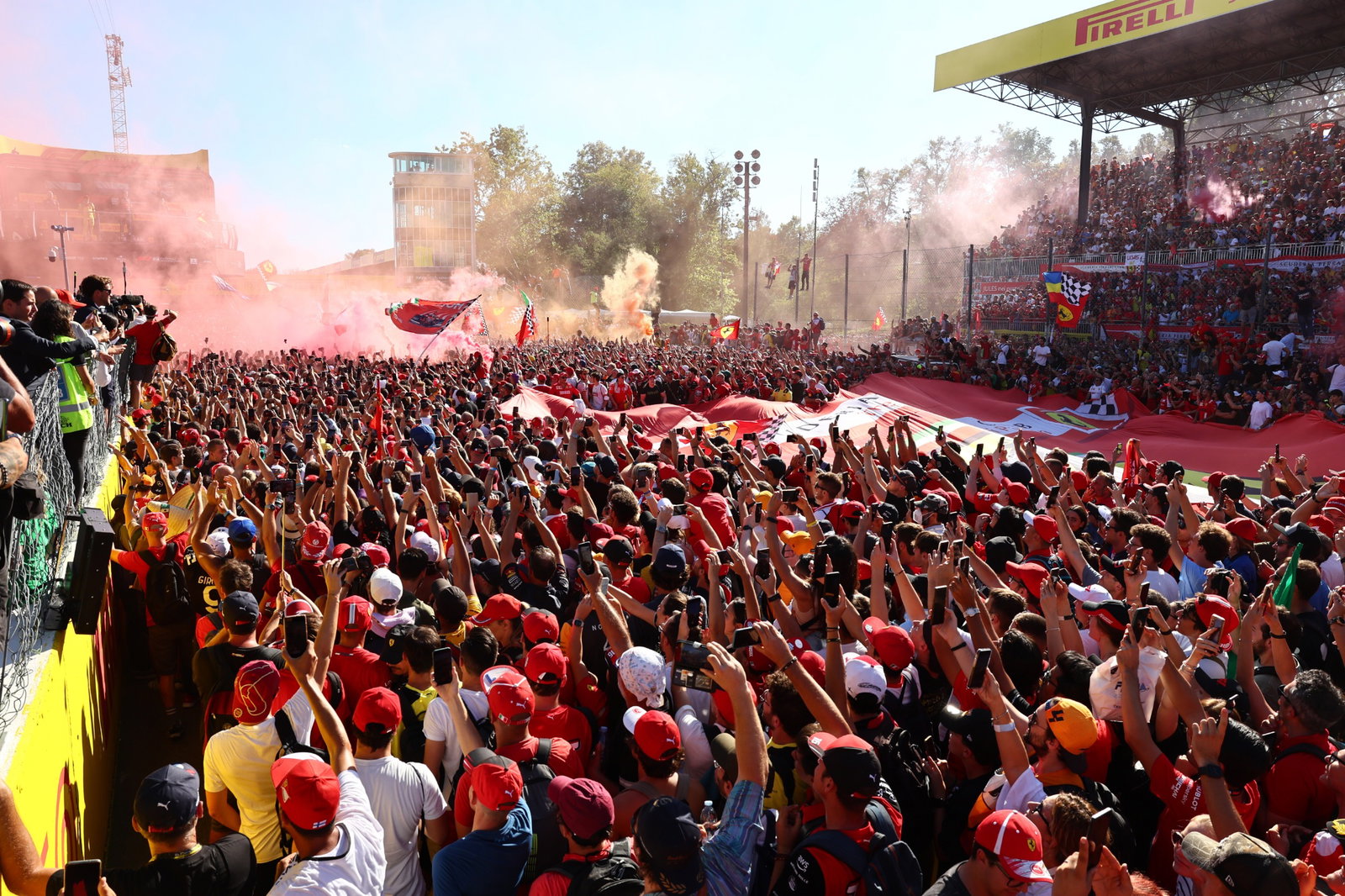 1st place Max Verstappen (NLD) Red Bull Racing RB18, 2nd place Charles Leclerc (MON) Ferrari F1-75 and 3rd place George