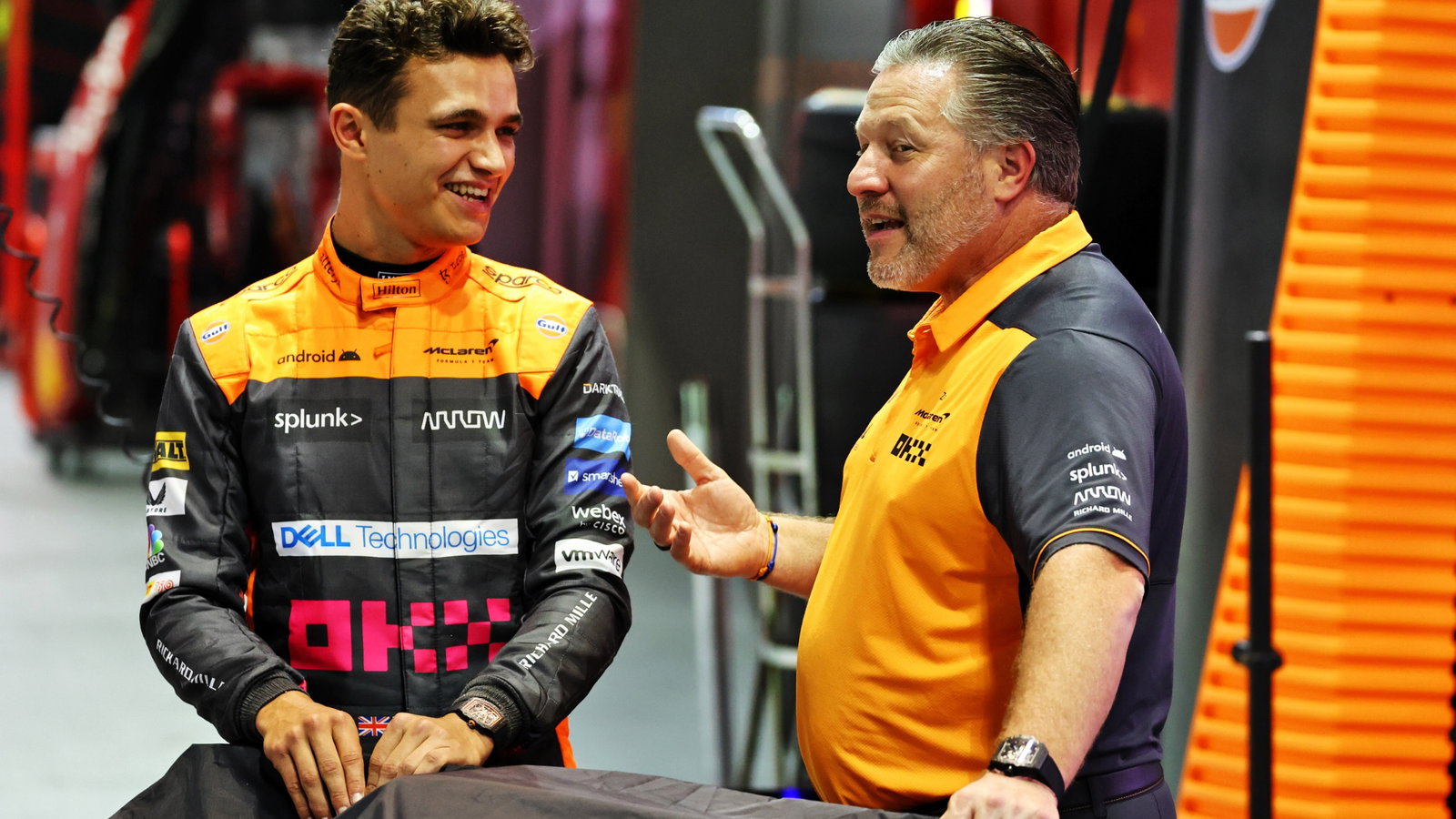 (L to R): Lando Norris (GBR) McLaren with Zak Brown (USA) McLaren Executive Director. Formula 1 World Championship, Rd 17,