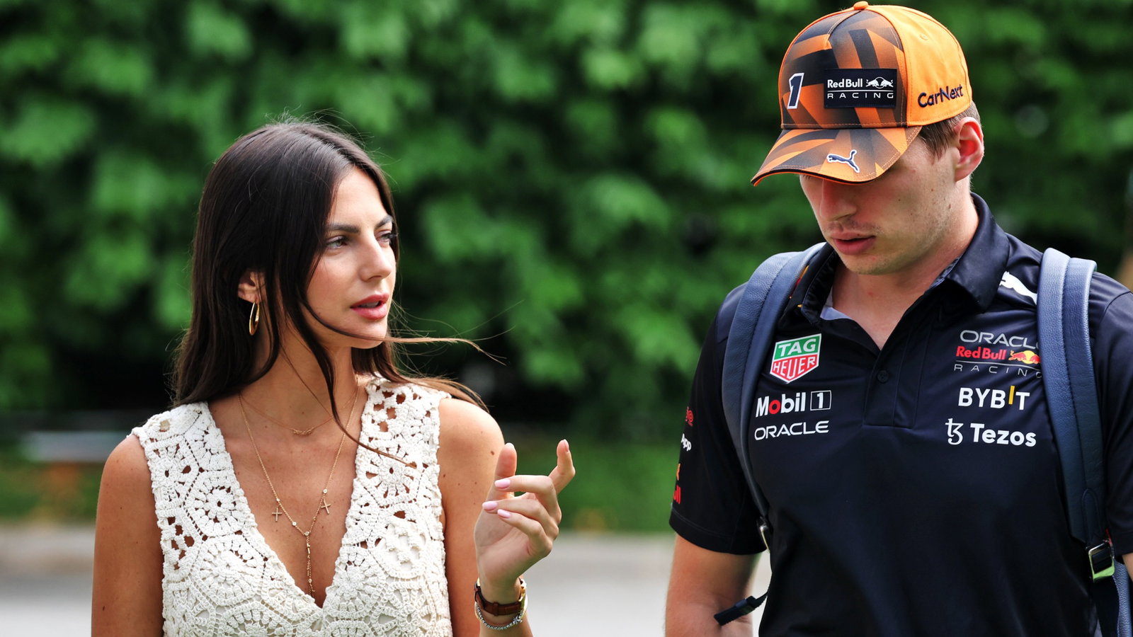 (L to R): Kelly Piquet (BRA) with her boyfriend Max Verstappen (NLD) Red Bull Racing. Formula 1 World Championship, Rd 17,