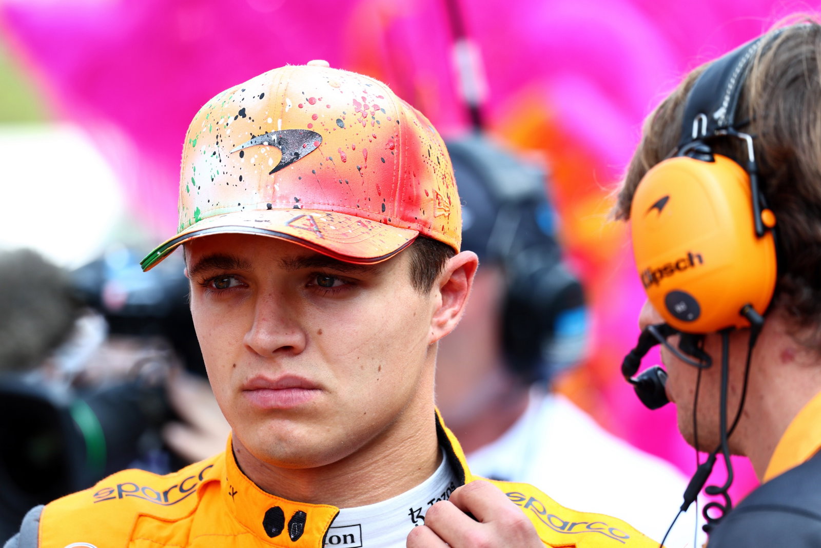 Lando Norris (GBR) ) McLaren di grid. Kejuaraan Dunia Formula 1, Rd 20, Grand Prix Meksiko, Mexico City, Mexico, Race