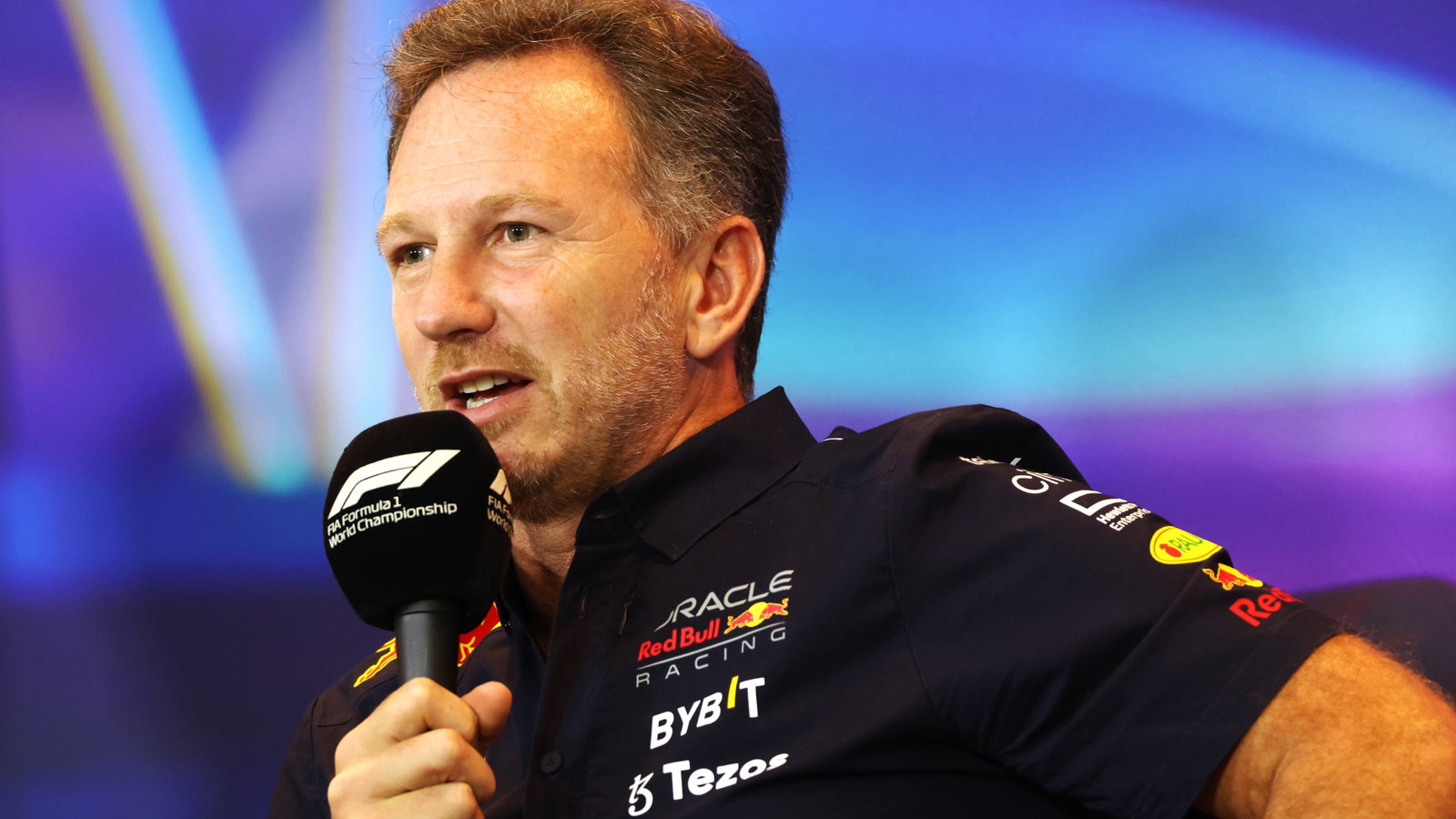 Christian Horner (GBR) Red Bull Racing Team Principal in the FIA Press Conference. Formula 1 World Championship, Rd 22,