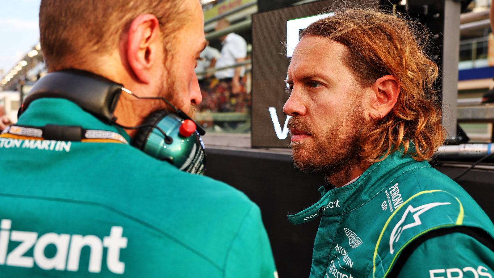 Sebastian Vettel (GER) Aston Martin F1 Team on the grid. Formula 1 World Championship, Rd 22, Abu Dhabi Grand Prix, Yas