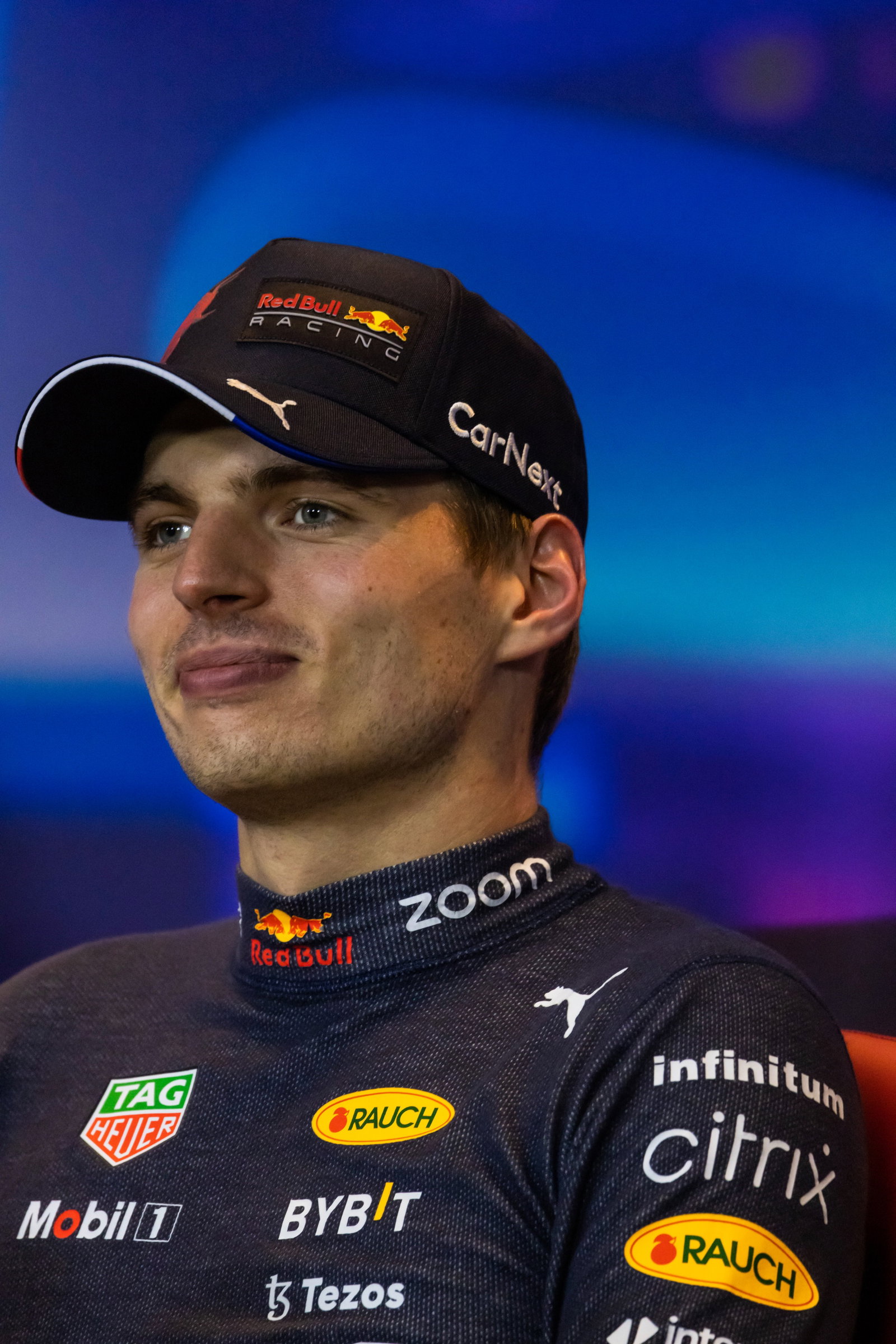 Max Verstappen (NLD) Red Bull Racing in the post race FIA Press Conference. Formula 1 World Championship, Rd 22, Abu Dhabi