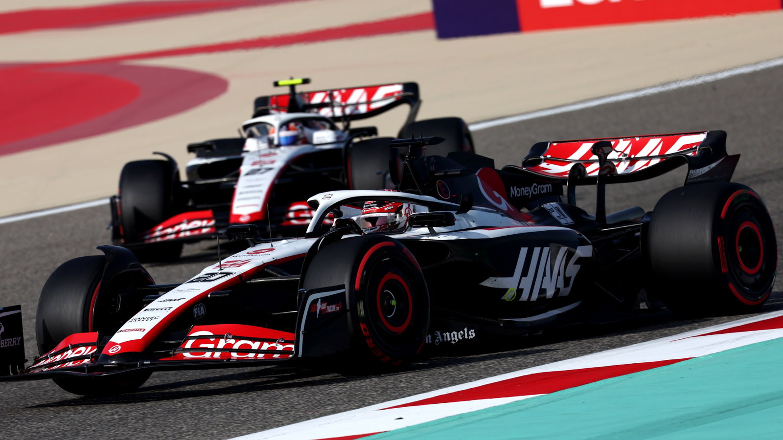 Kevin Magnussen (DEN) Haas VF-23 and team mate Nico Hulkenberg (GER) Haas VF-23. Formula 1 World Championship, Rd 1,