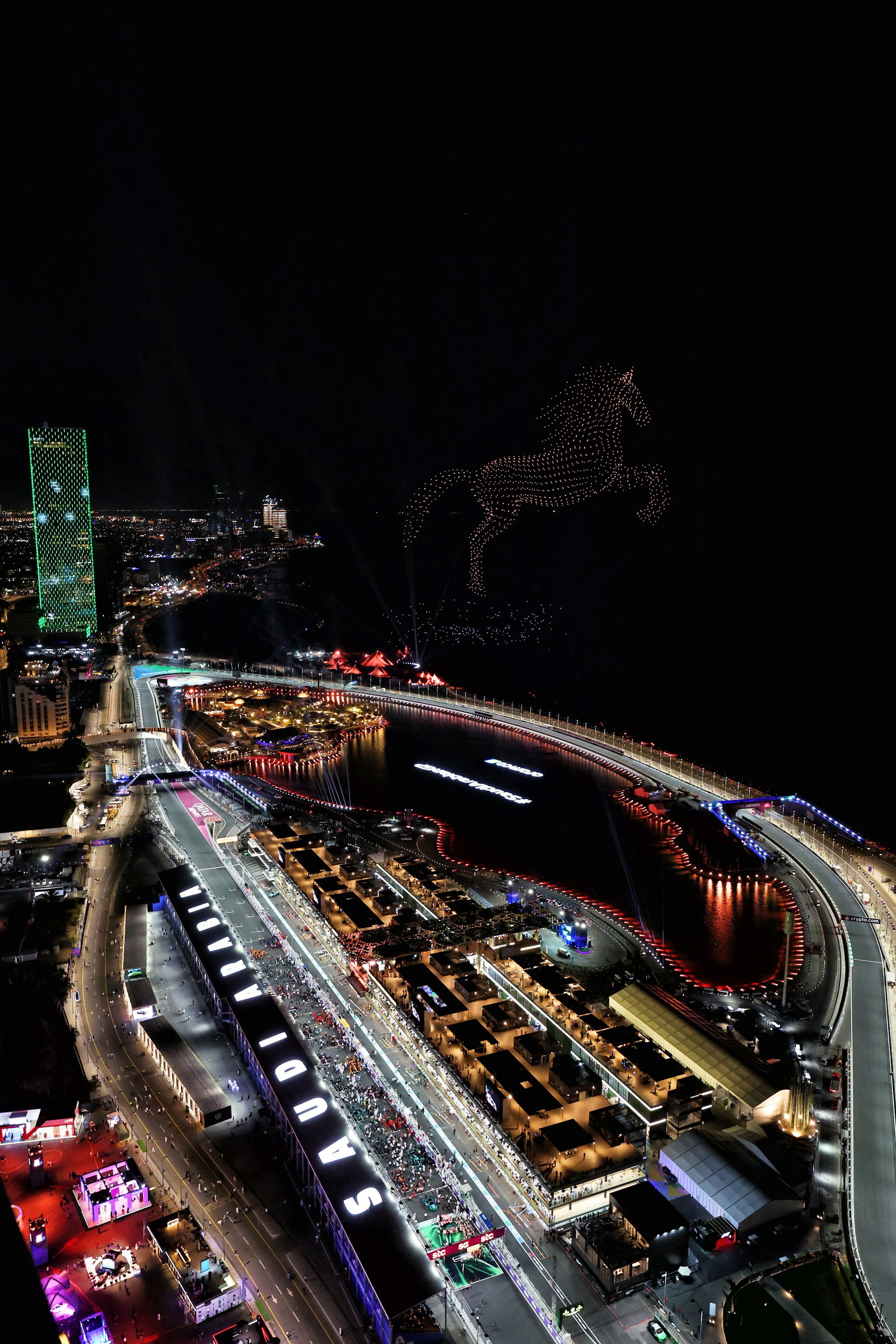 The grid before the start of the race. Formula 1 World Championship, Rd 2, Saudi Arabian Grand Prix, Jeddah, Saudi Arabia,