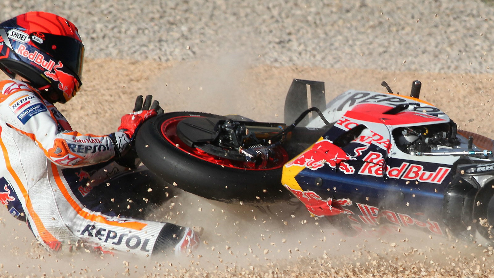 Marc Marquez crash, Portuguese MotoGP. 24 March