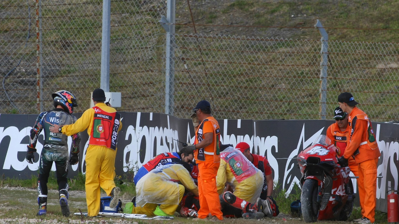 Miguel Oliveira and Pol Espargaro crash, Portuguese MotoGP. 24 March