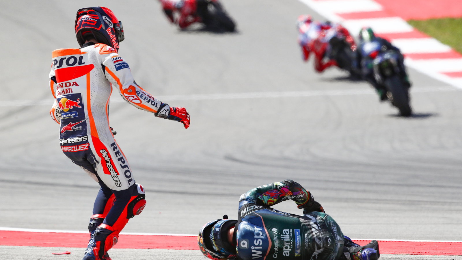 Miguel Oliveira, Marc Marquez crash, MotoGP race, Portuguese MotoGP, 26 March