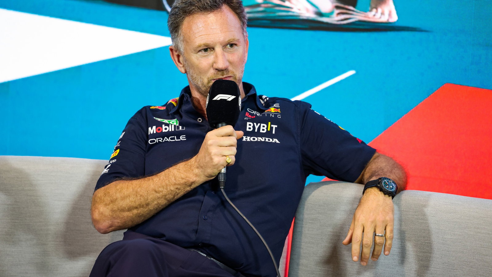 Christian Horner (GBR) Red Bull Racing Team Principall in the FIA Press Conference. Formula 1 World Championship, Rd 5,
