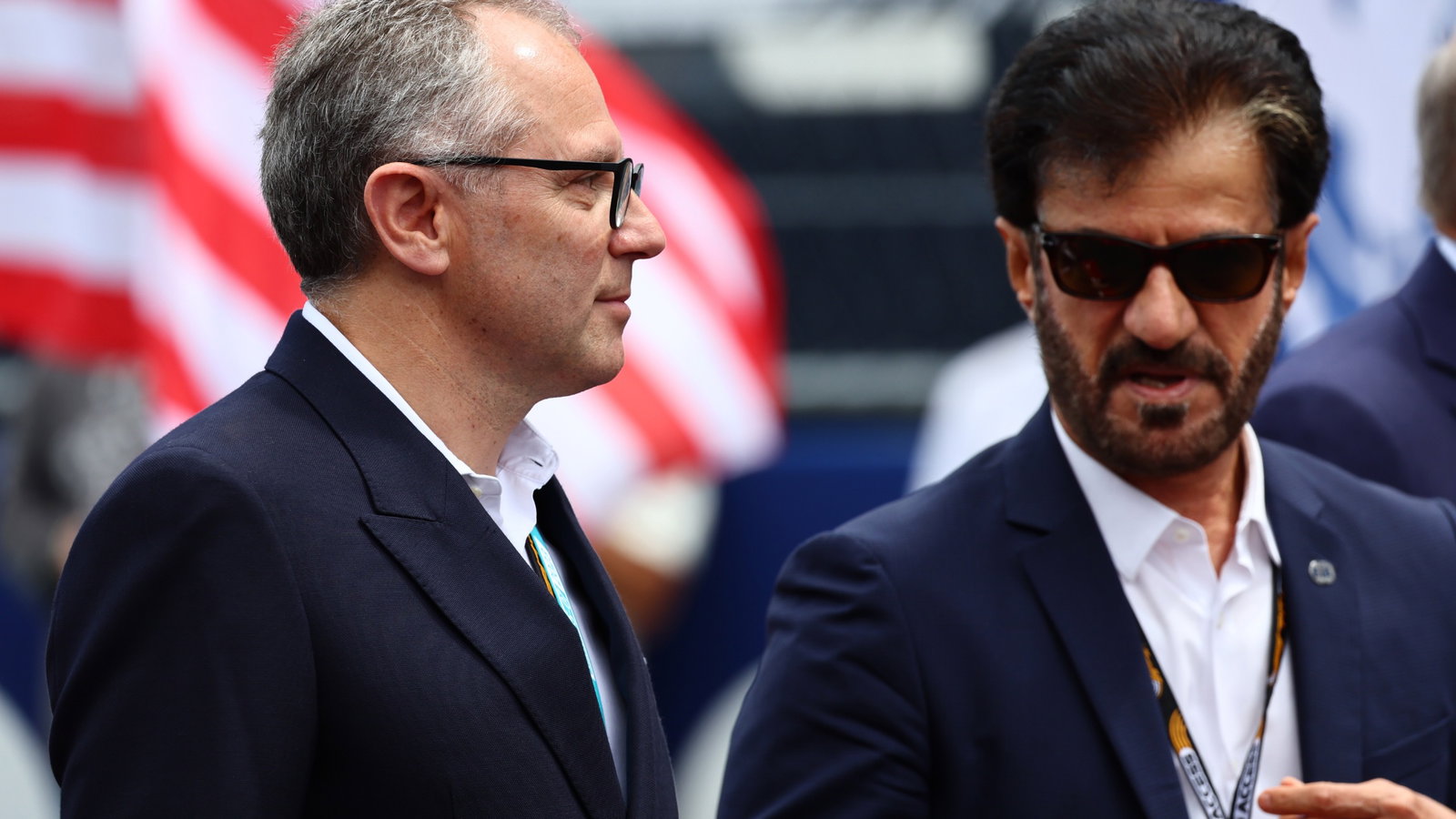 (L to R): Stefano Domenicali (ITA) Formula One President and CEO with Mohammed Bin Sulayem (UAE) FIA President on the