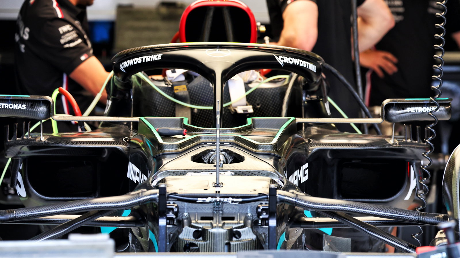 Mercedes AMG F1 W14 being prepared. Formula 1 World Championship, Rd 7, Monaco Grand Prix, Monte Carlo, Monaco,